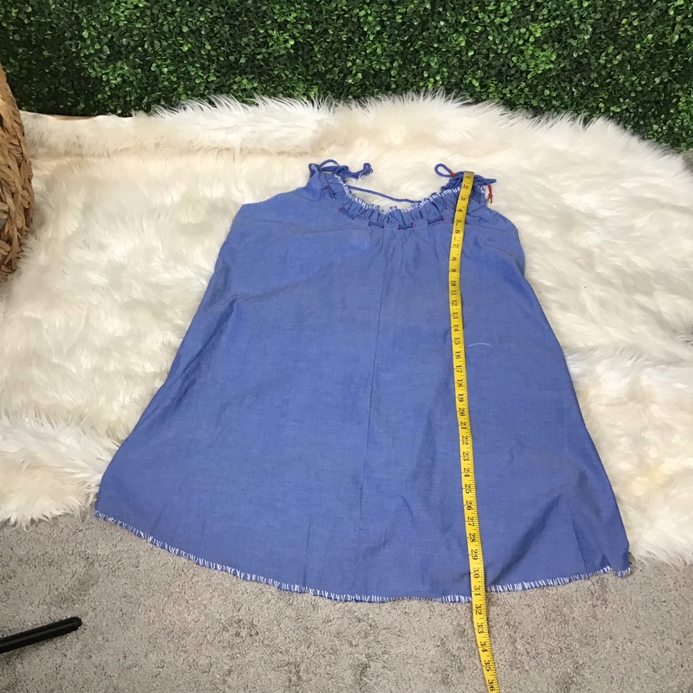 Nwt Polo Ralph Lauren Dress Sun Dress Denim Blue Chambray Embroidered Shells - Picture 10 of 10